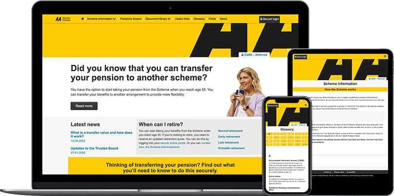 AA Pension hompage AA Pension hompage